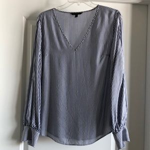 Banana Republic blouse, blue/white stripe, Small